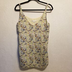 CAbi S Top Yellow Scatter Ditzy Floral Print Cami Chiffon Lined Cottage Coquette